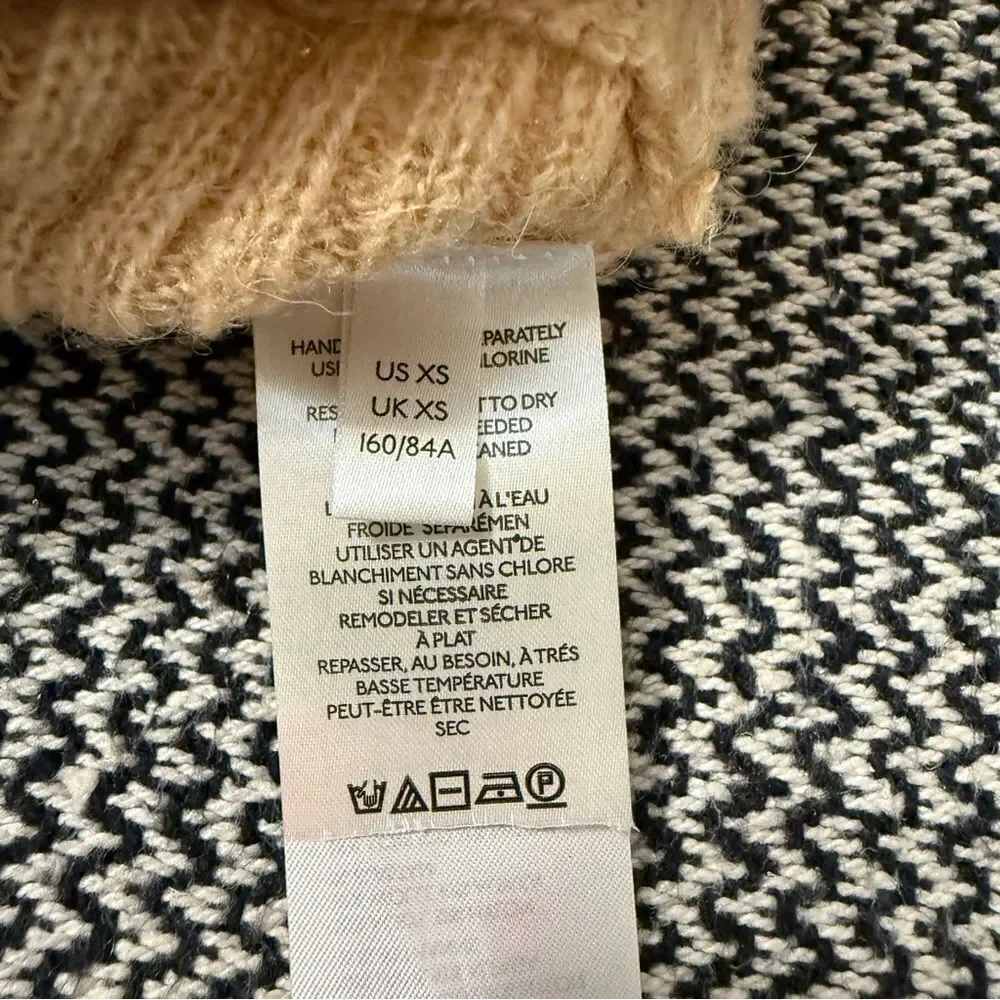 Free People Tan Ribbed MIMOSA CARDIGAN SWEATER